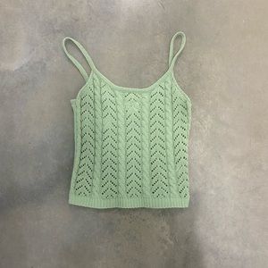 Francesca’s baby green pastel knit tank top brand new NWT size L but fits S-L
